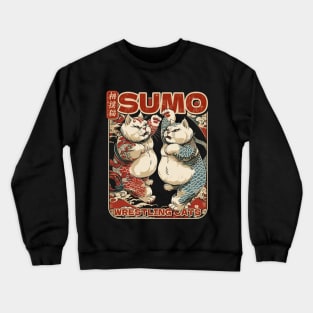 Japanese Sumo Wrestling Cats Men Women Kids Crewneck Sweatshirt